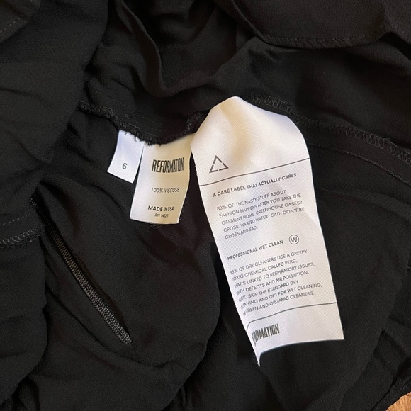 Reformation Bonnie Off The Shoulder Black Mini Dress - Picture 4 of 5